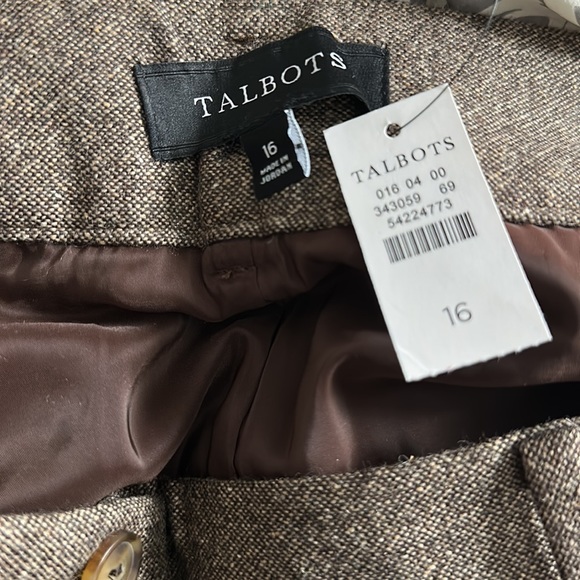 Talbots brown tweed trouser pants. Size 16. - Picture 5 of 5